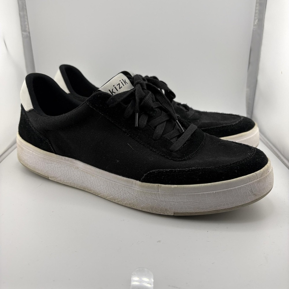 Kizik Prague 2 HandsFree Mens 11.5 Black Canvas Slip On Sneakers Comfort Casual